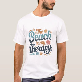 Camiseta La Playa Es Mi Terapia - Vibraciones Costeras de V
