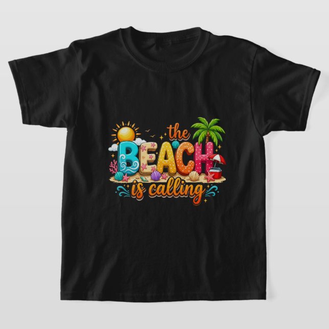 Camiseta La playa llama a los ritmos del verano (Distribución)