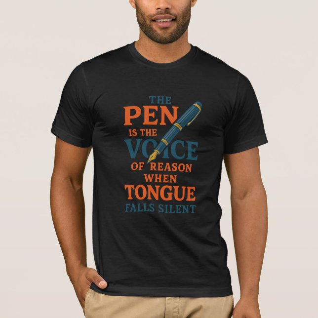 Camiseta La pluma es la voz de la razón (Anverso)
