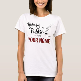 Camiseta La pluma pública notarial reduce el nombre persona