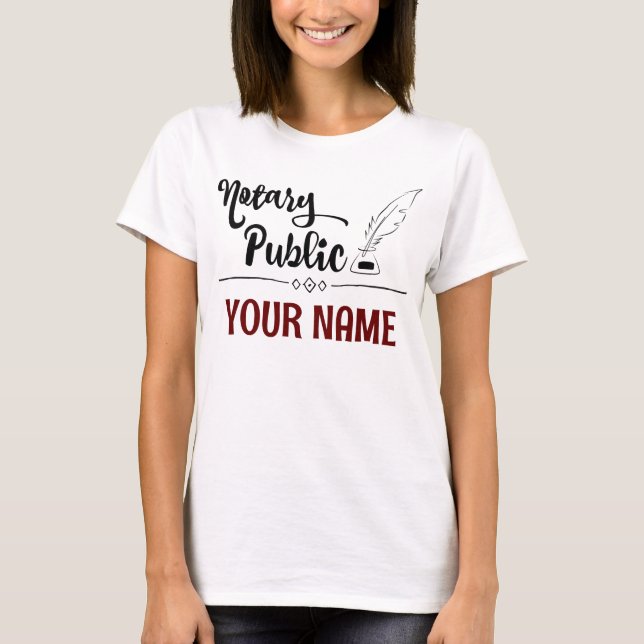 Camiseta La pluma pública notarial reduce el nombre persona (Anverso)