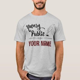 Camiseta La pluma pública notarial reduce el nombre persona