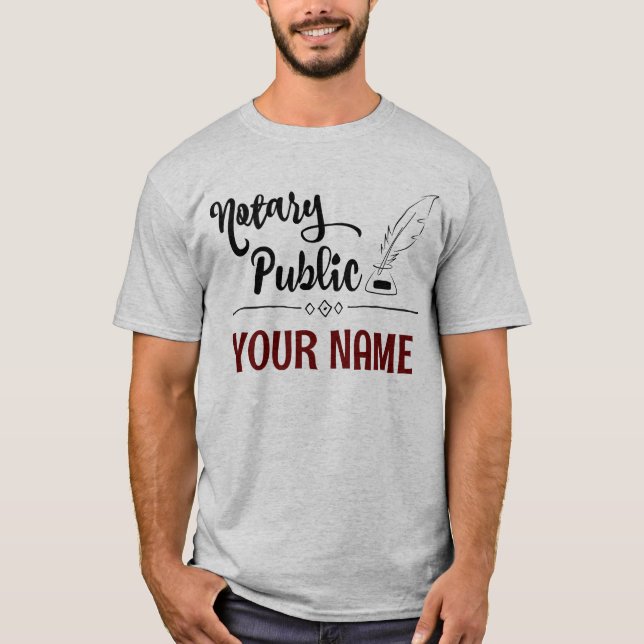 Camiseta La pluma pública notarial reduce el nombre persona (Anverso)
