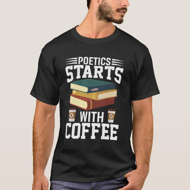 Camiseta La poesía empieza con poeta de café (Anverso)