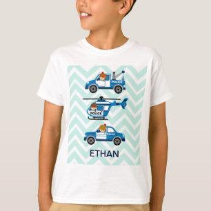 Camiseta La policía acarrea los vehículos del helicóptero