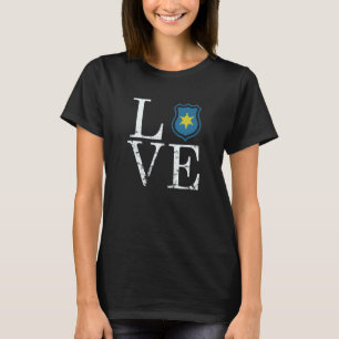 Camiseta La policía ama la insignia de la policía