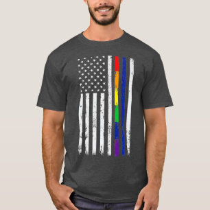 Camiseta La policía apoya la línea azul delgada del orgullo