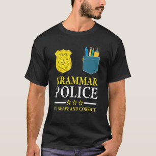 Camiseta La Policía De Gramática Del Chiste De Profesores D