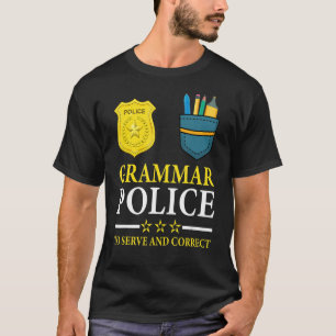 Camiseta La Policía De Gramática Del Chiste De Profesores D