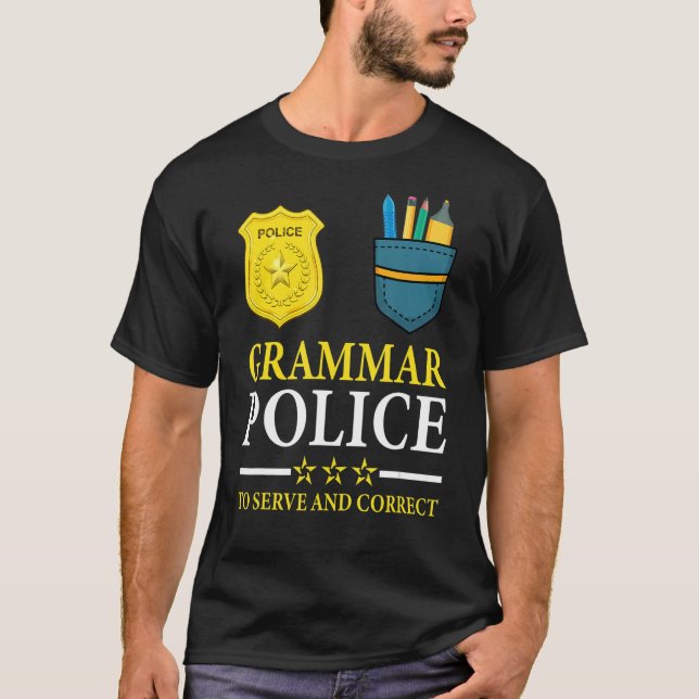 Camiseta La Policía De Gramática Del Chiste De Profesores D (Anverso)