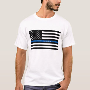 Camiseta La policía delgada Línea Azul Bandera Estadouniden