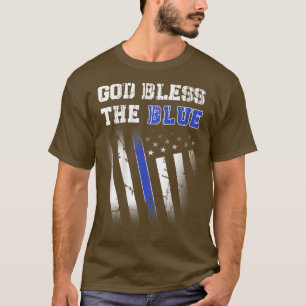 Camiseta La Policía Delgada Línea Azul, Dios Bendiga El Azu