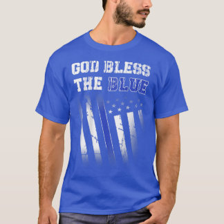 Camiseta La Policía Delgada Línea Azul, Dios Bendiga El Azu