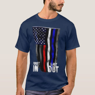 Camiseta La policía incendia la bandera de Estados Unidos a