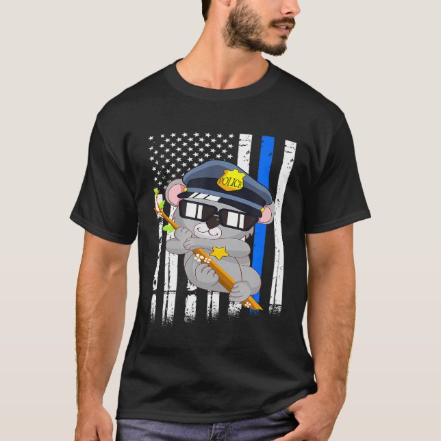 Camiseta La Policía Koala Se Encarga De La Policía Azul (Anverso)