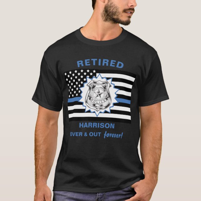 Camiseta La Policía Retirada Acaba Con La Línea Azul Y Se E (Anverso)