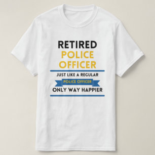 Camiseta la policía retirada como un normal y gracioso azul