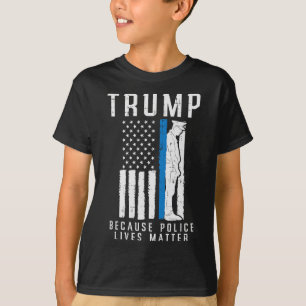 Camiseta La policía vive mal a favor de Trump, delgada líne