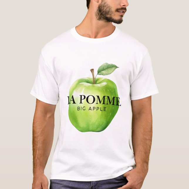 Camiseta La pomme, big apple (Anverso)