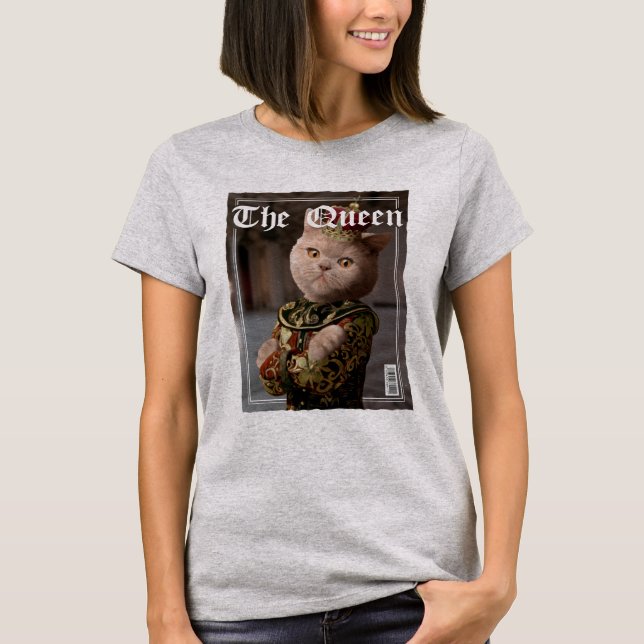 Camiseta La portada de la revista Queen Cat Faux (Anverso)