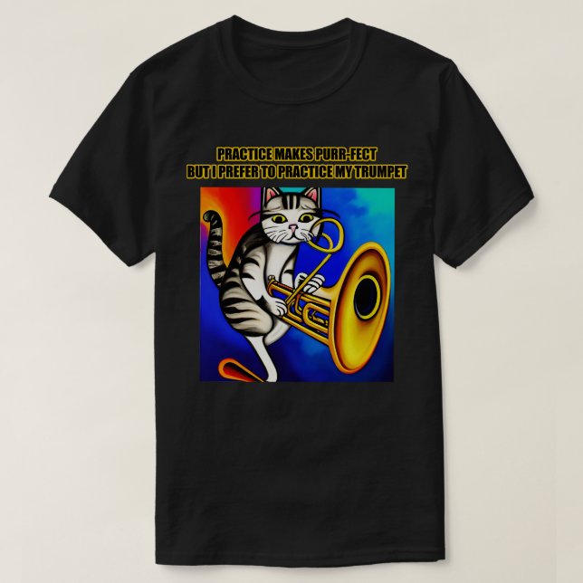 Camiseta La práctica hace que PurrFect prefiera jugar mi Tr (Diseño del anverso)