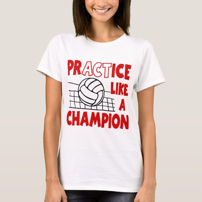 Camiseta La práctica tiene gusto de un campeón, rojo (Anverso)
