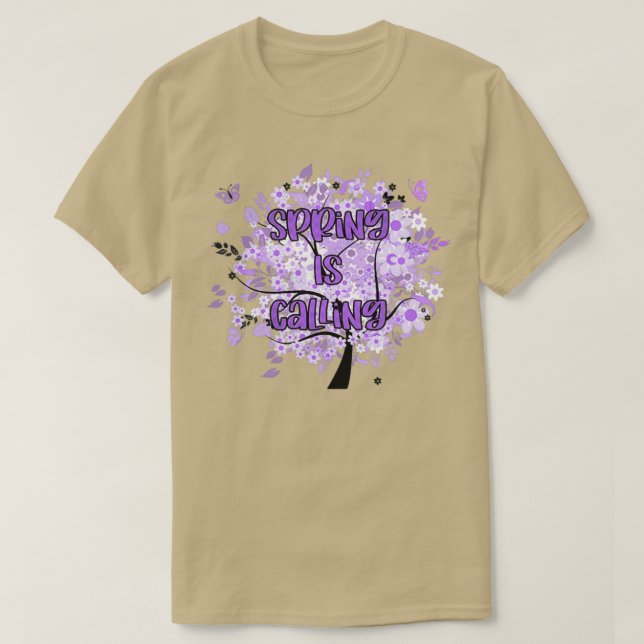 Camiseta La primavera llama morado (Diseño del anverso)