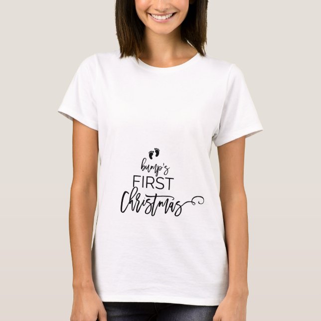 Camiseta La primera fiesta navideña del bulto del árbol de  (Anverso)