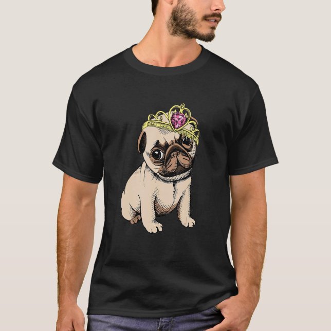 Camiseta La Princesa De Cachorro Con Tiara Cute Para La Raz (Anverso)