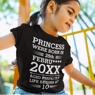 Camiseta La princesa personalizado nació en la fecha del me