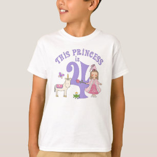 Camiseta La princesa Unicornio cumple 4 años
