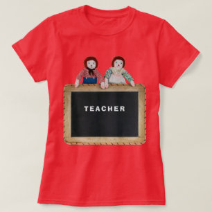 Camiseta La profesora Raggedy Ann & Andy muñecas tiza.
