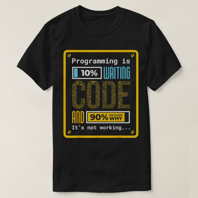Camiseta La programación es 10 Writing Coding Professional  (Diseño del anverso)