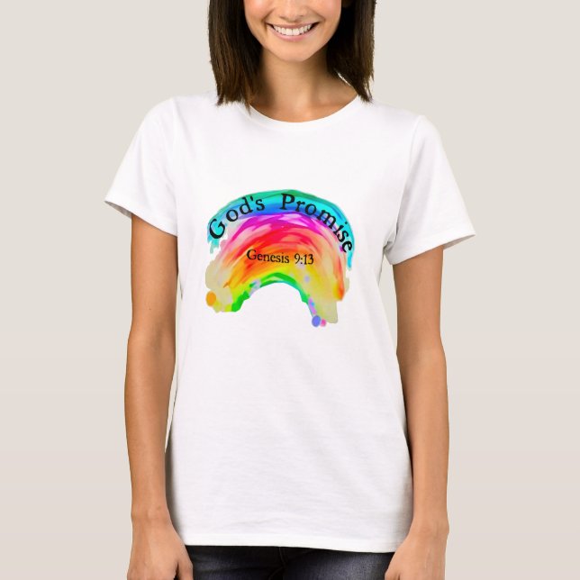 Camiseta La promesa arcoiris de Dios (Anverso)
