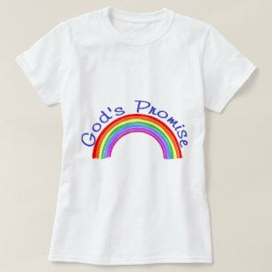 Camiseta La promesa de dios con el cristiano del arco iris