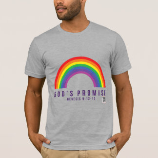 Camiseta La promesa de Dios del arcoiris gris de la camiset
