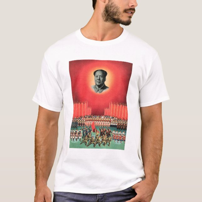 Camiseta La propaganda china de Mao Zedong "El Este es Rojo (Anverso)