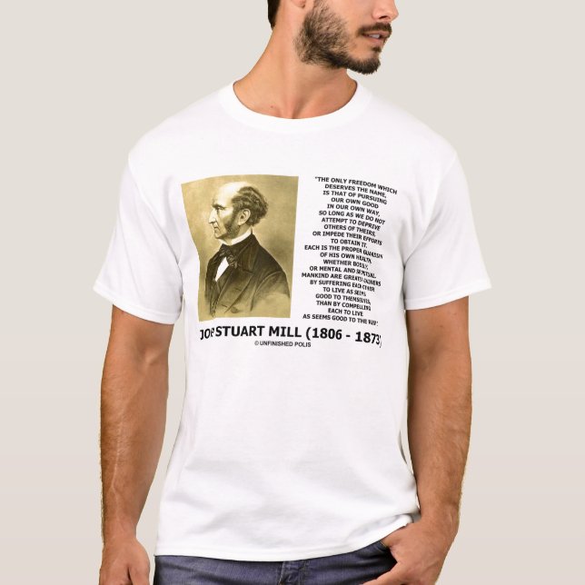 Camiseta La prosecución de la libertad de John Stuart Mill (Anverso)