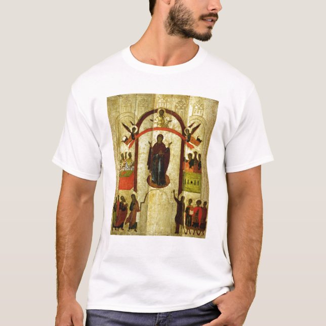 Camiseta La protección del icono del ruso de Theotokos (Anverso)