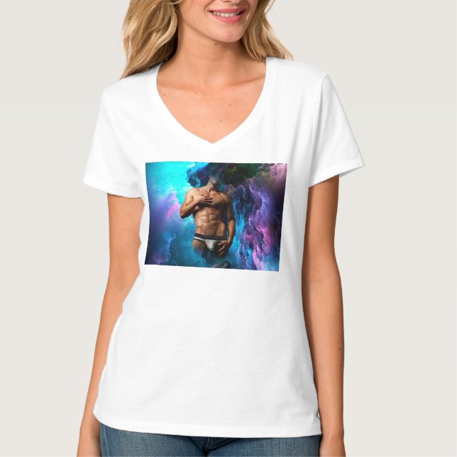 Camiseta La protuberancia cósmica de ropa interior de hombr (Anverso)