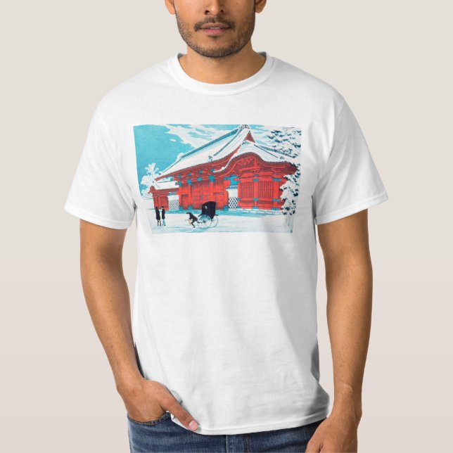 Camiseta La Puerta Roja del Hongo en Nieve por Hiroaki Taka (Anverso)