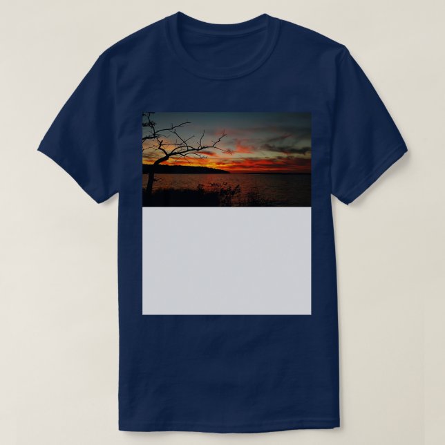Camiseta La puesta de sol en el lago (Diseño del anverso)