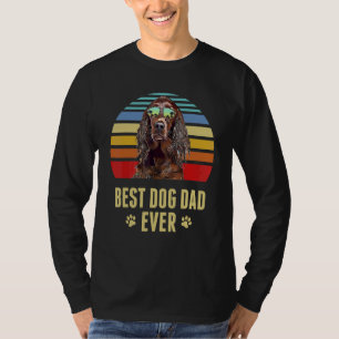 Camiseta La puesta de sol más retro del mejor perro del mun