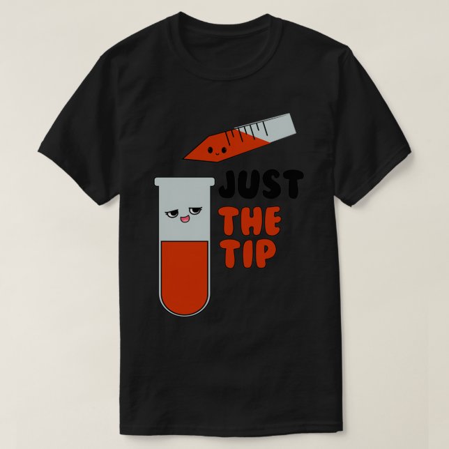 Camiseta La punta de la pipeta de ciencias del laboratorio  (Diseño del anverso)