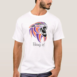 Camiseta ¡La púrpura, naranja, negro, lo trae!