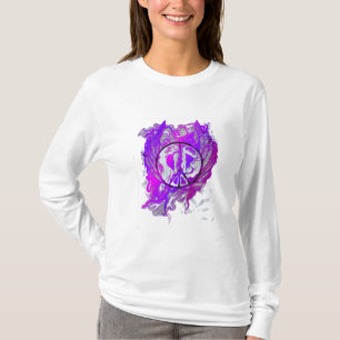 Camiseta la púrpura se va volando el signo de la paz