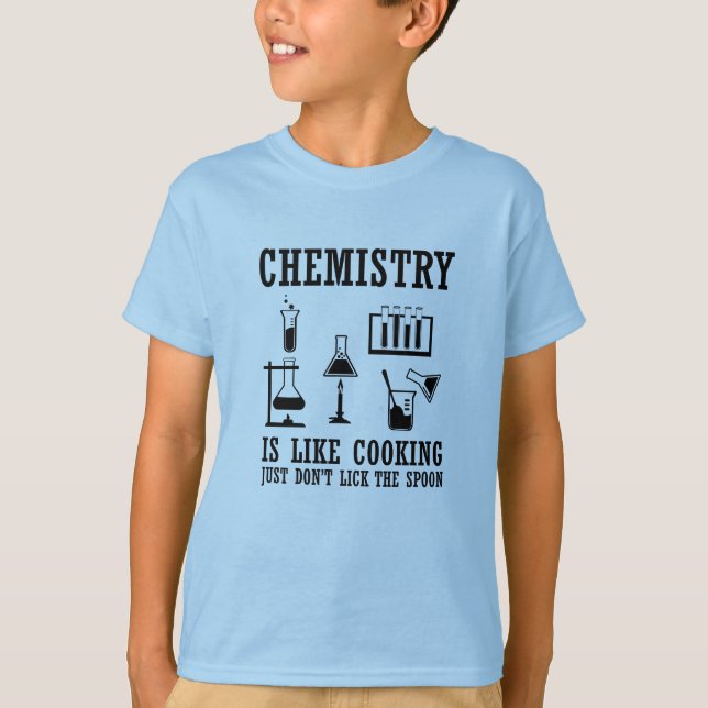Camiseta la química es como cocinar una cita química gracio (Anverso)