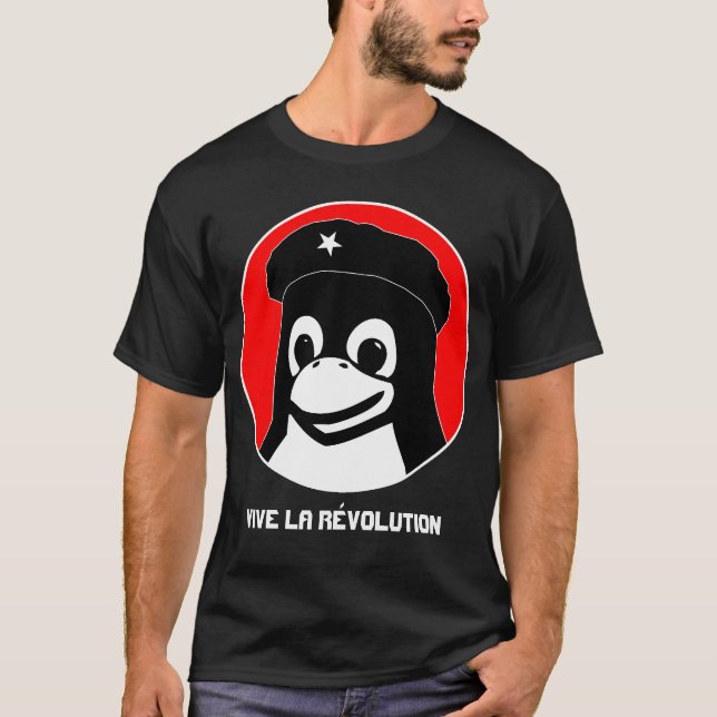 Camiseta La RÃ©volution de Tux Guevara (oscuro) - Vive (Anverso)