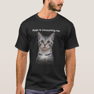 Camiseta La rabia me consume divertido gato enojado meme sa