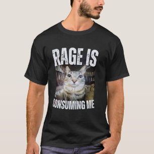Camiseta La rabia me consume divertido meme de gato